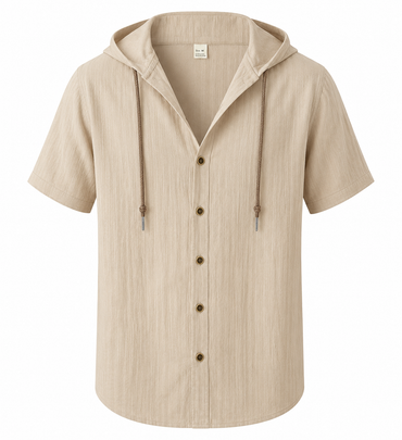 BHS - Cotton Linen Summer Hooded Shirt , Lightweight