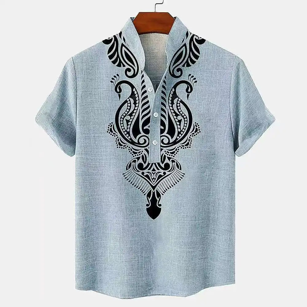 BHS - Premium Full Of Linen Stand Collar Shirt – European Luxury Style
