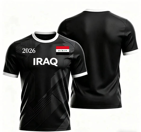 BHS - IRAQ World Cup 2026 Flag Quick Dry Soccer Jersey Unisex Sports Tee Fans Gift