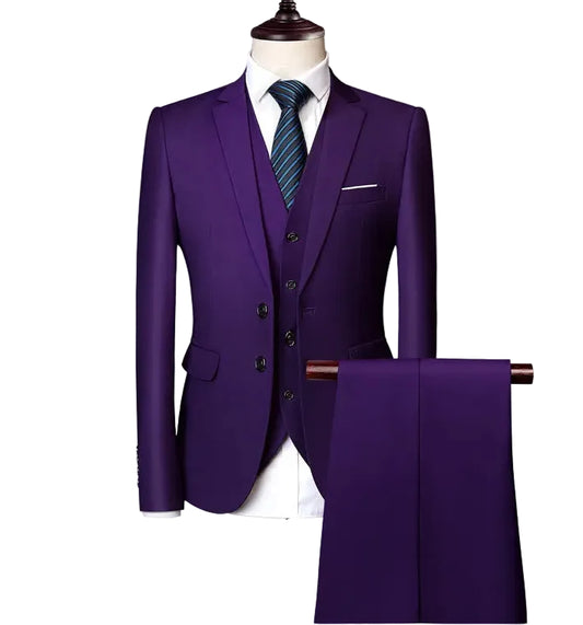 BHS - Luxury Italian Slim Fit Suit – 3 Pcs Premium Wedding Elegance