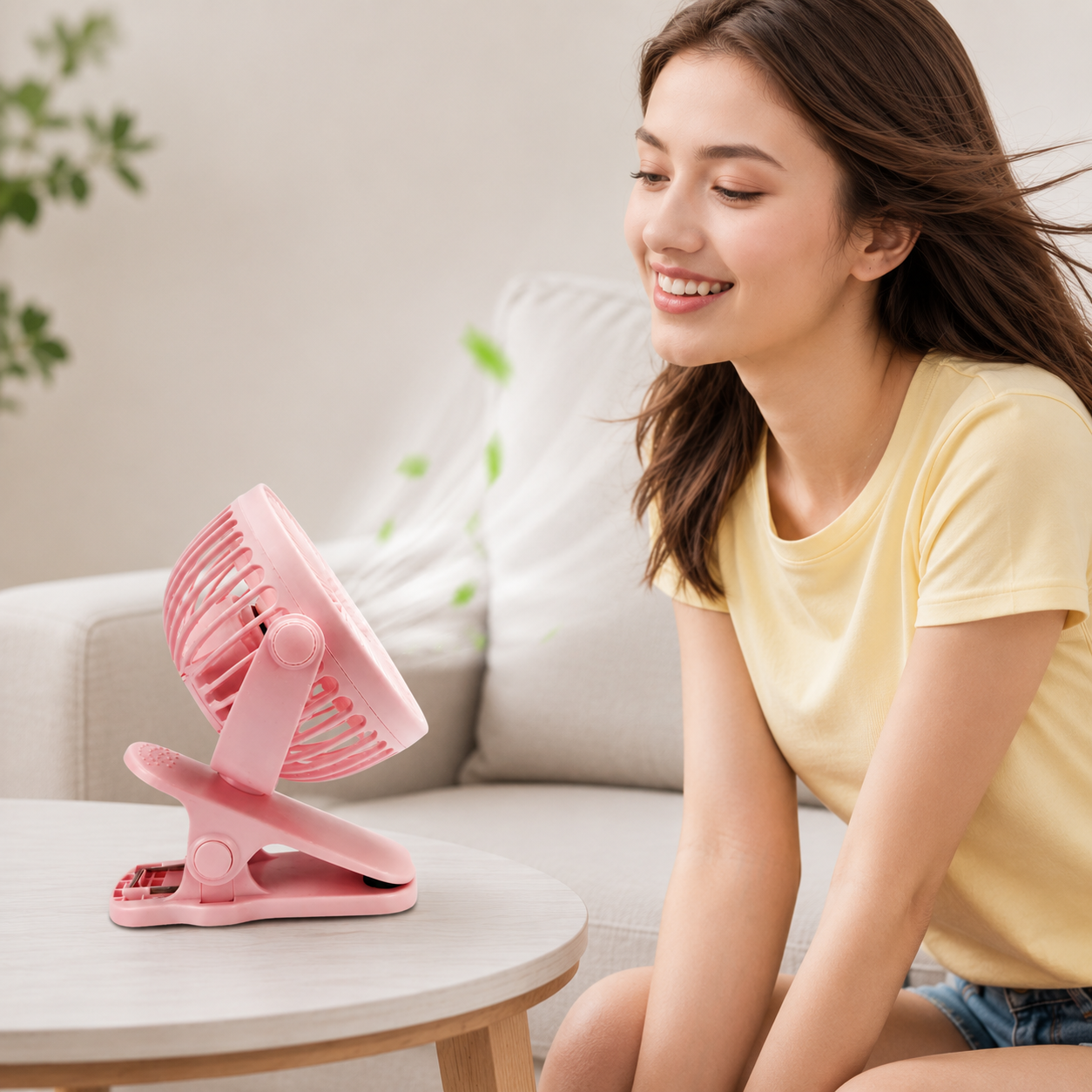 BHS – Tragbarer USB-Schreibtischventilator mit Clip – Leiser 3-Stufen-Ventilator mit 720° verstellbarer Rotation