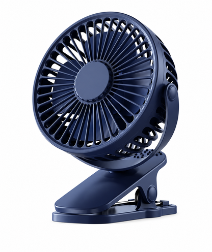 BHS – Tragbarer USB-Schreibtischventilator mit Clip – Leiser 3-Stufen-Ventilator mit 720° verstellbarer Rotation