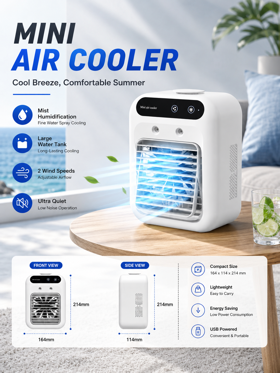 BHS - Portable Handheld Mist Fan – Rechargeable Mini Spray