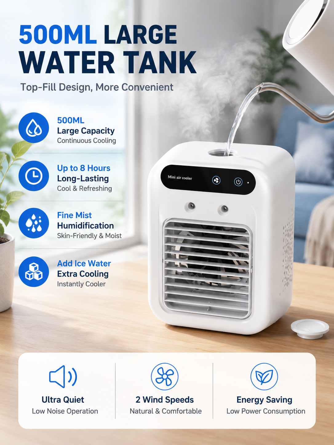 BHS - Portable Handheld Mist Fan – Rechargeable Mini Spray