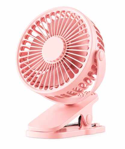 BHS – Tragbarer USB-Schreibtischventilator mit Clip – Leiser 3-Stufen-Ventilator mit 720° verstellbarer Rotation