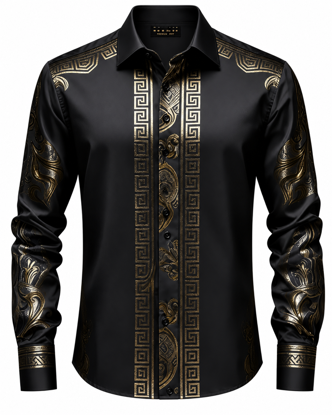 BHS - Luxury Dress Shirt Shine Gold Patterns