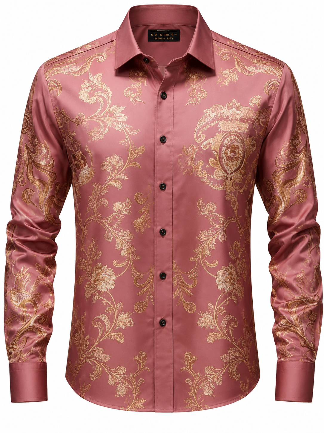 BHS - Luxury Dress Shirt Shine Gold Patterns