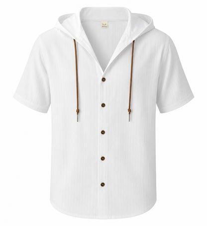 BHS - Cotton Linen Summer Hooded Shirt , Lightweight
