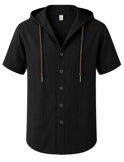 BHS - Cotton Linen Summer Hooded Shirt , Lightweight