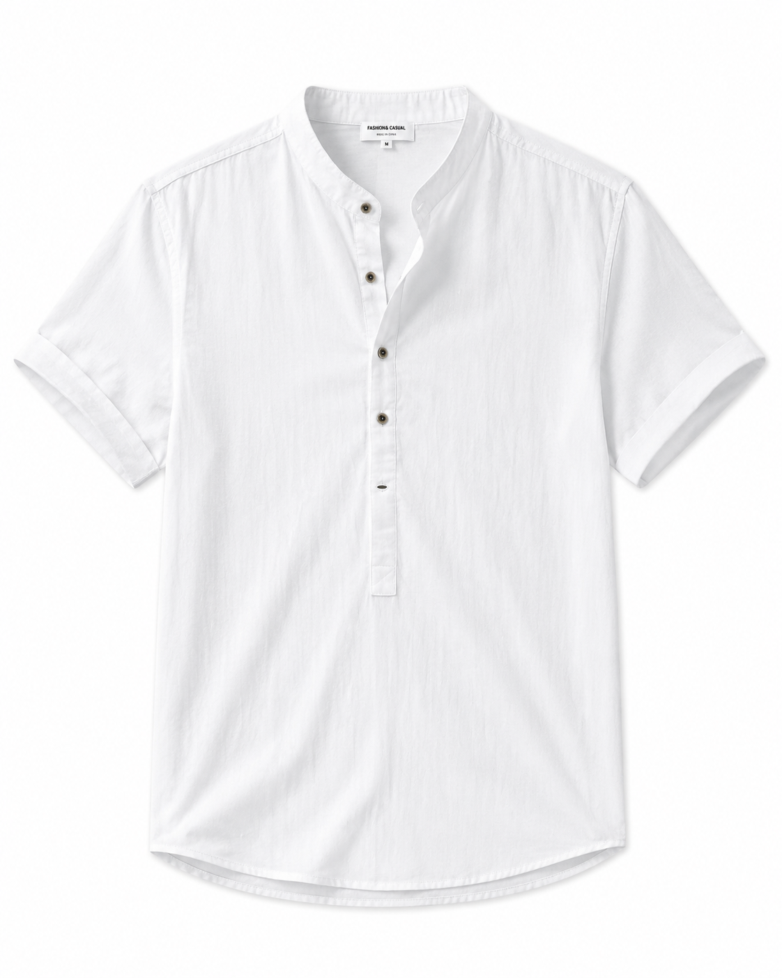 BHS - Luxury Cotton Henley Beach Shirt – Lightweight Summer Style