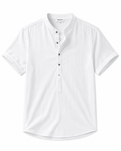 BHS - Luxury Cotton Henley Beach Shirt – Lightweight Summer Style
