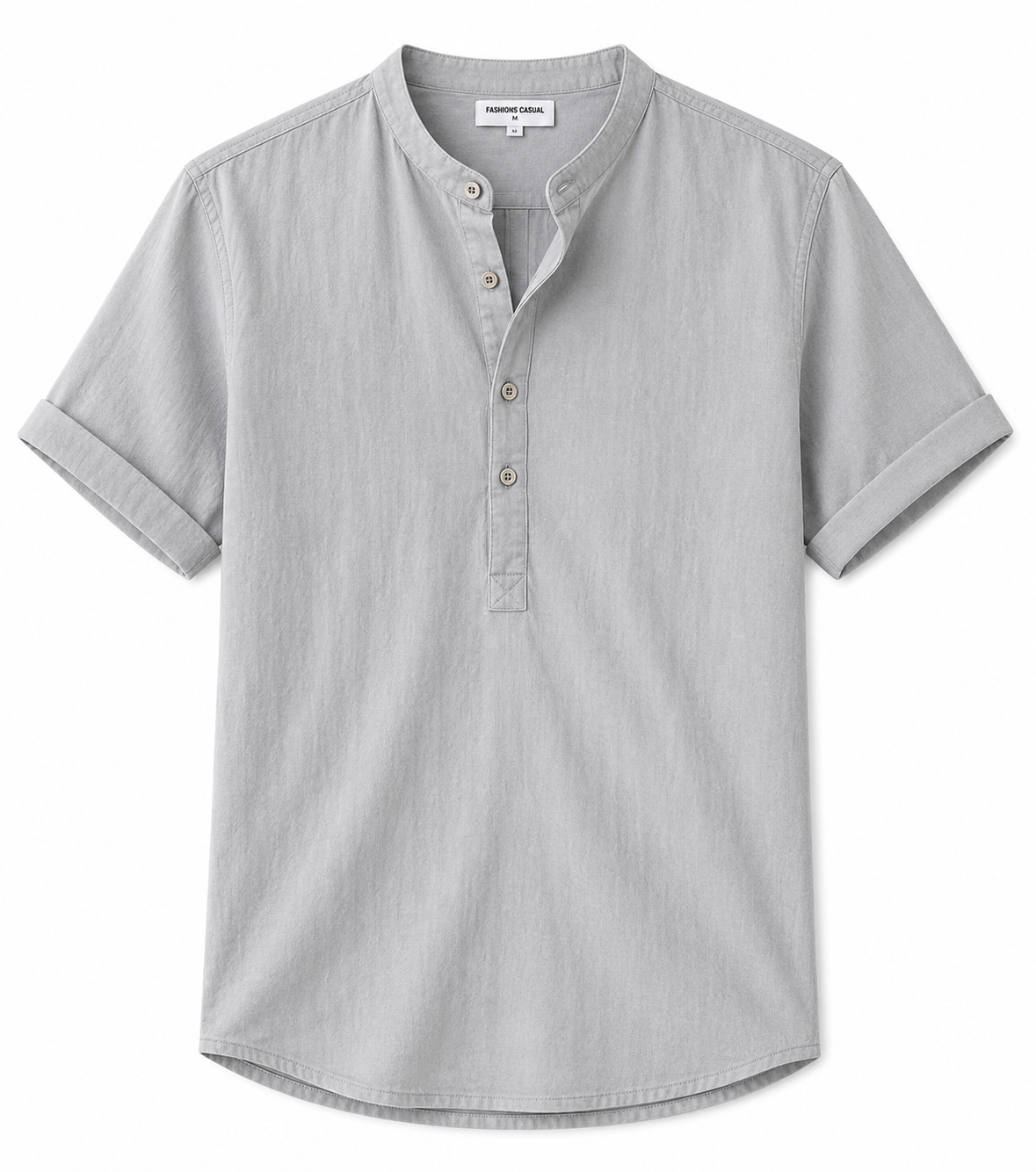 BHS - Luxury Cotton Henley Beach Shirt – Lightweight Summer Style