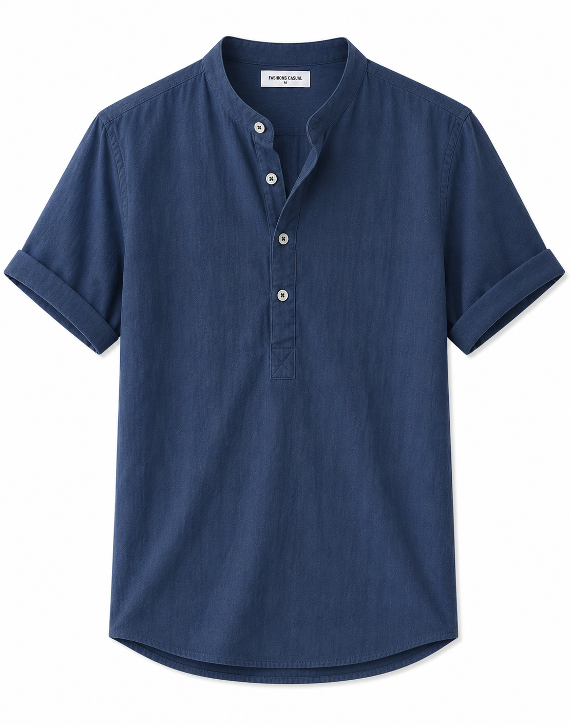 BHS - Luxury Cotton Henley Beach Shirt – Lightweight Summer Style