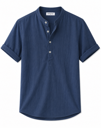 BHS - Luxury Cotton Henley Beach Shirt – Lightweight Summer Style