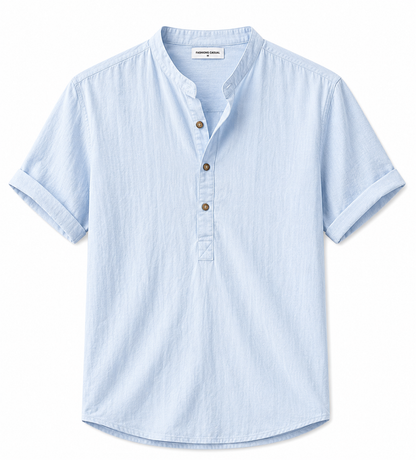 BHS - Luxury Cotton Henley Beach Shirt – Lightweight Summer Style