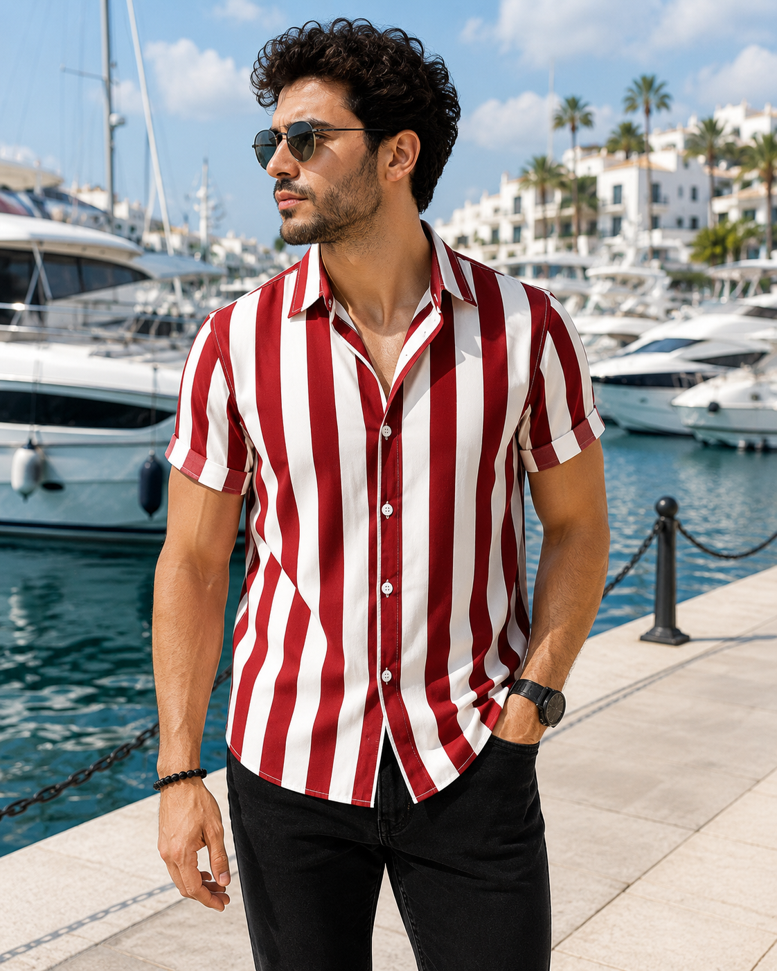 BHS - Striped Shirt, Classic And Trendy Style, Malty Color Premium Summer 2026 - Limited Edition