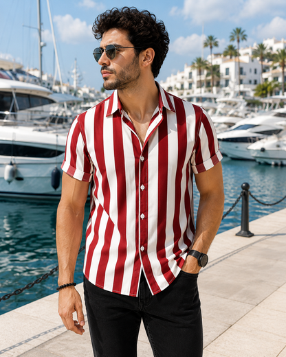 BHS - Striped Shirt, Classic And Trendy Style, Malty Color Premium Summer 2026 - Limited Edition