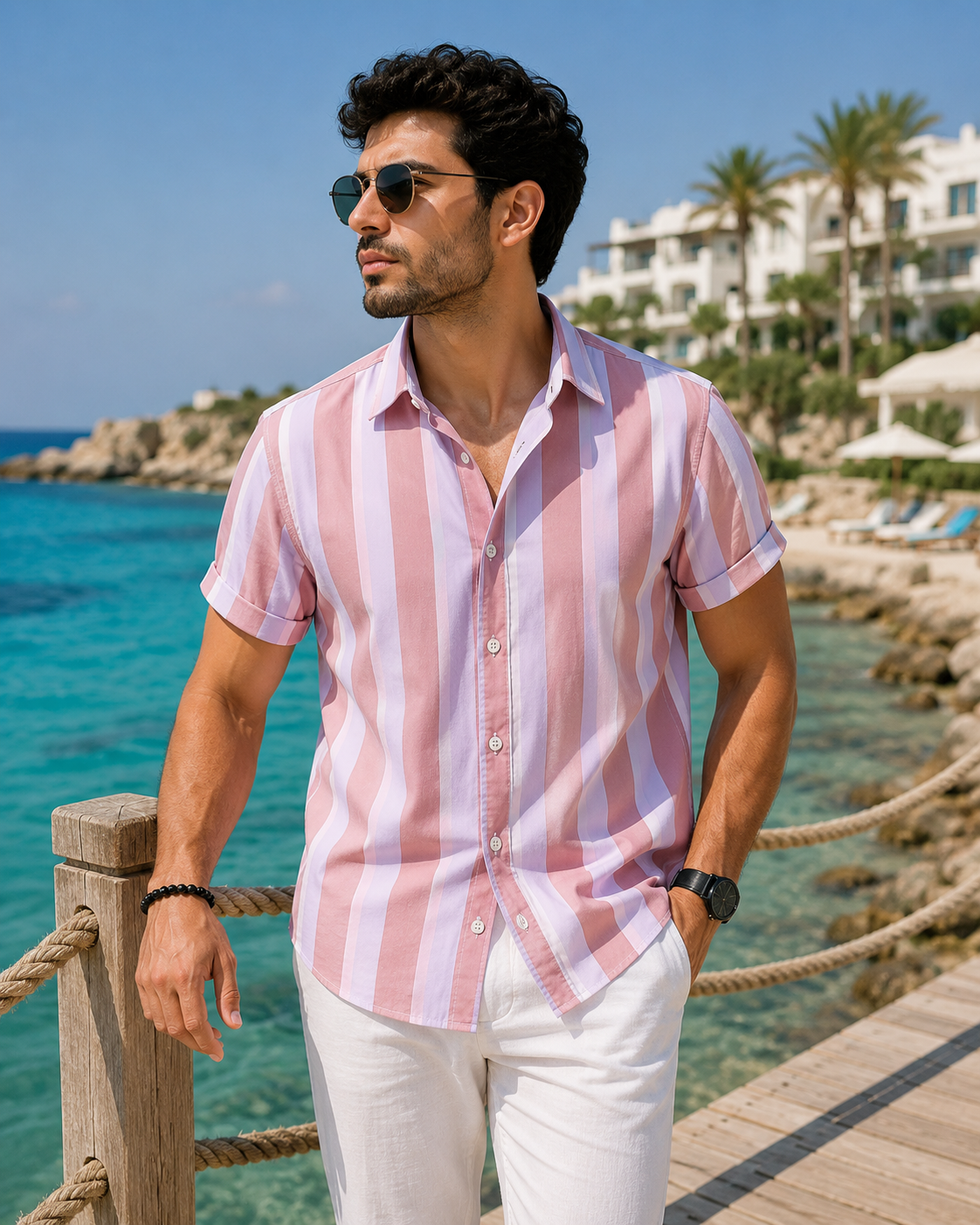 BHS - Summer Striped Hawaiian Shirt New Style, Malty Color Premium Summer 2026 - Limited Edition