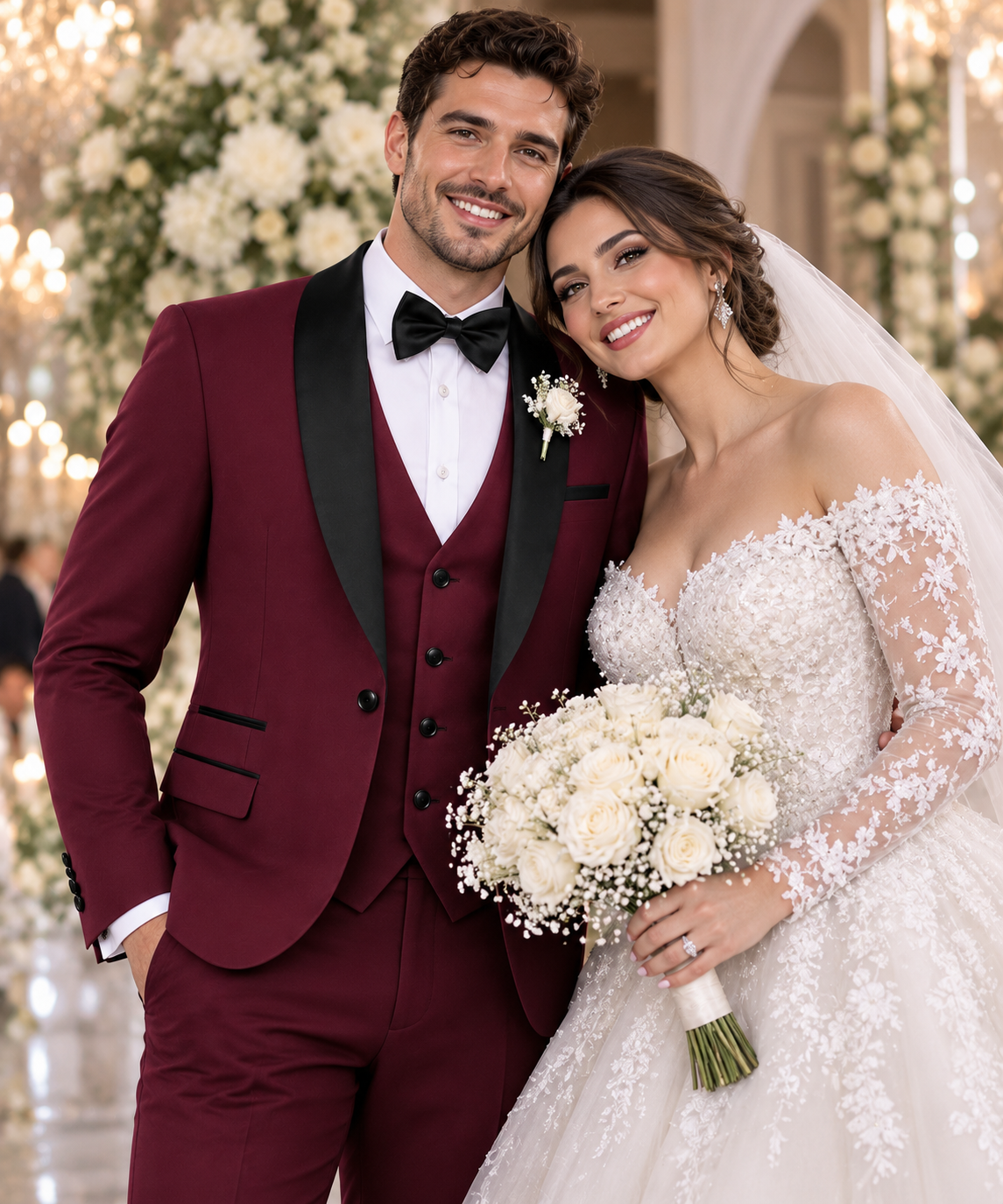 BHS -  Business Groom Wedding Dress Formal Blazer Pants Waistcoat