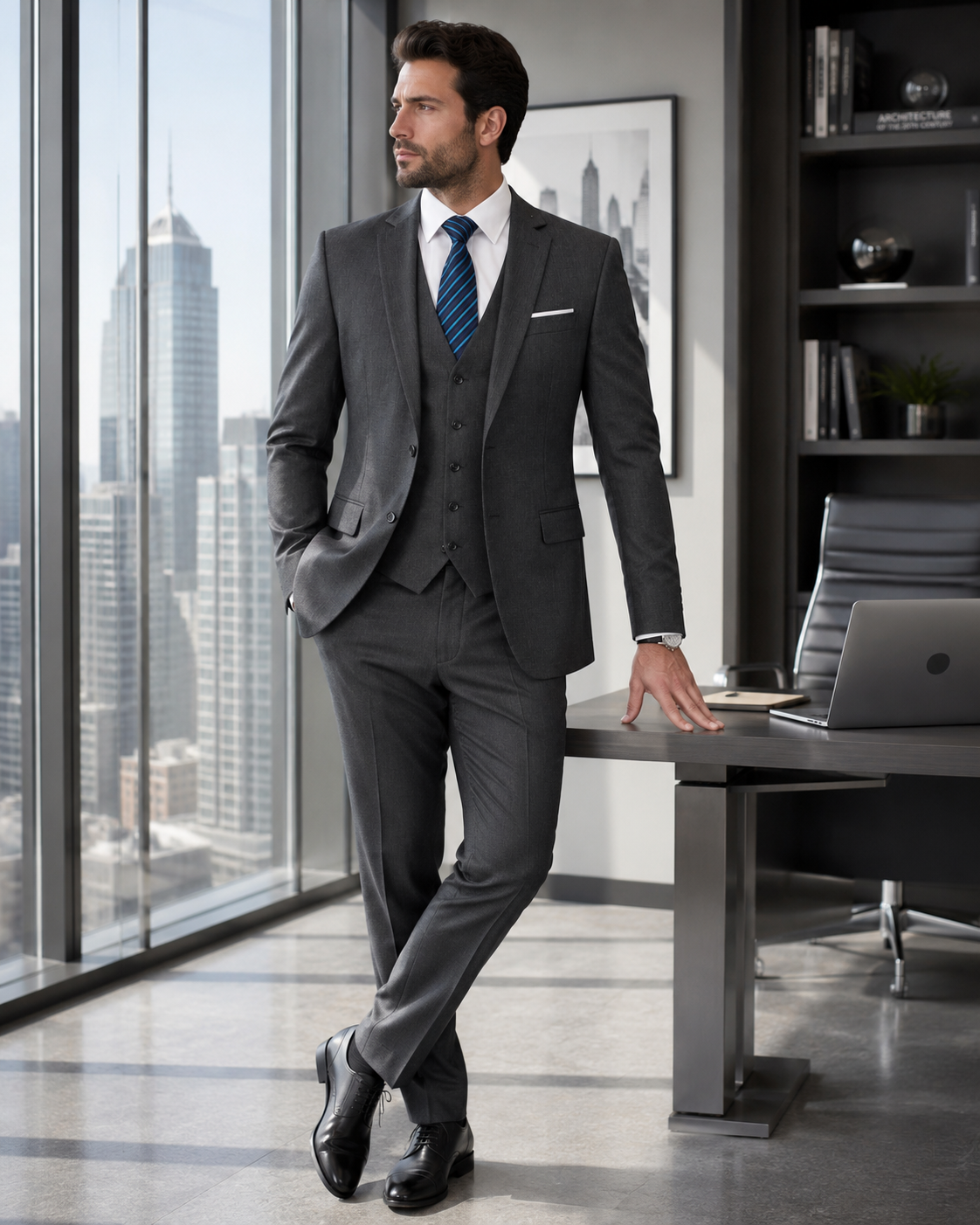 BHS – Italienischer Luxus-Anzug im Slim Fit – 3-teilige Premium Edition