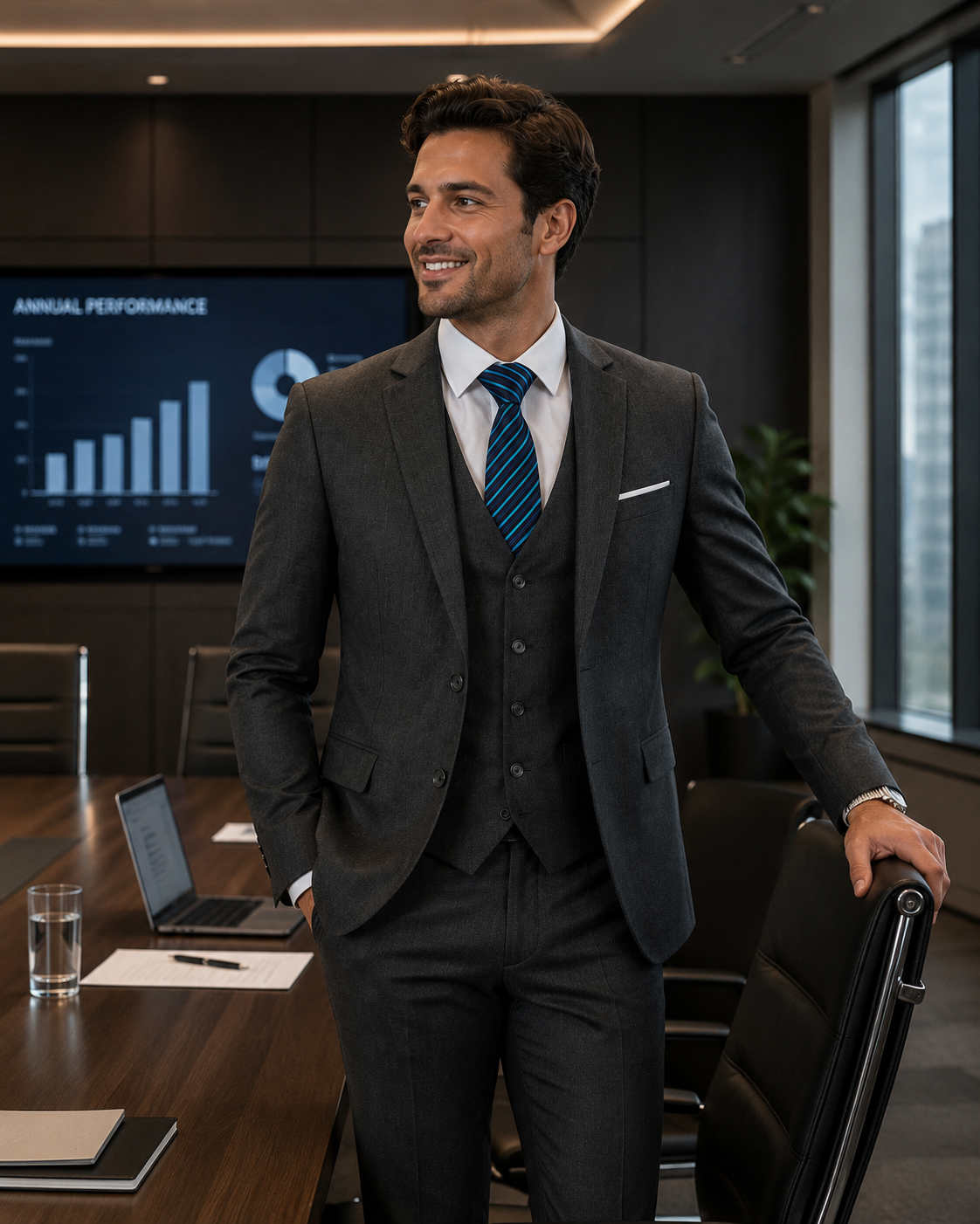 BHS – Italienischer Luxus-Anzug im Slim Fit – 3-teilige Premium Edition