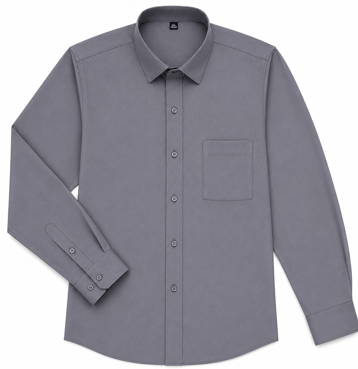 BHS – Neues Mode-Bügelfrei-Hemd, knitterfrei, klassisch, einfarbig, Business Casual, weich, Langarm-Hemden.