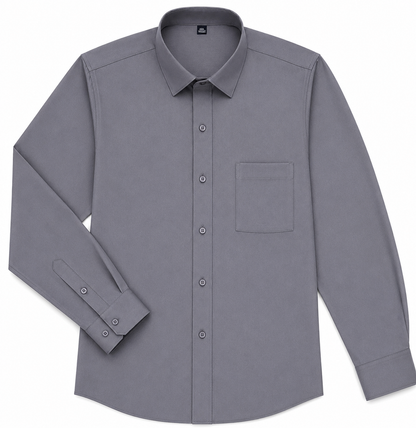 BHS – Neues Mode-Bügelfrei-Hemd, knitterfrei, klassisch, einfarbig, Business Casual, weich, Langarm-Hemden.