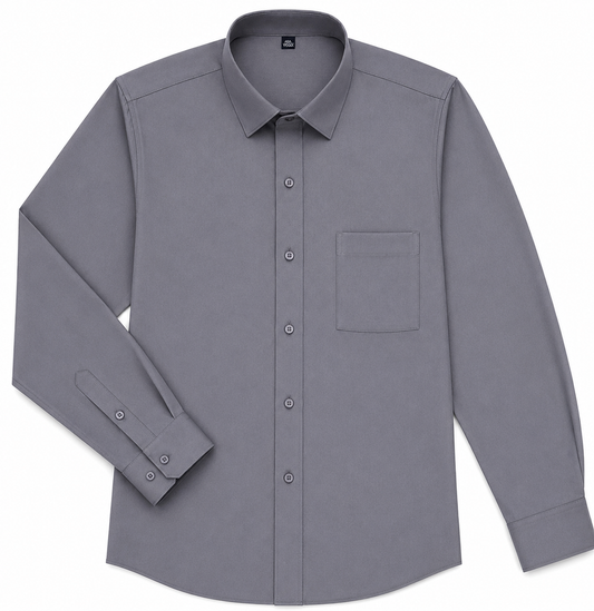 BHS – Neues Mode-Bügelfrei-Hemd, knitterfrei, klassisch, einfarbig, Business Casual, weich, Langarm-Hemden.