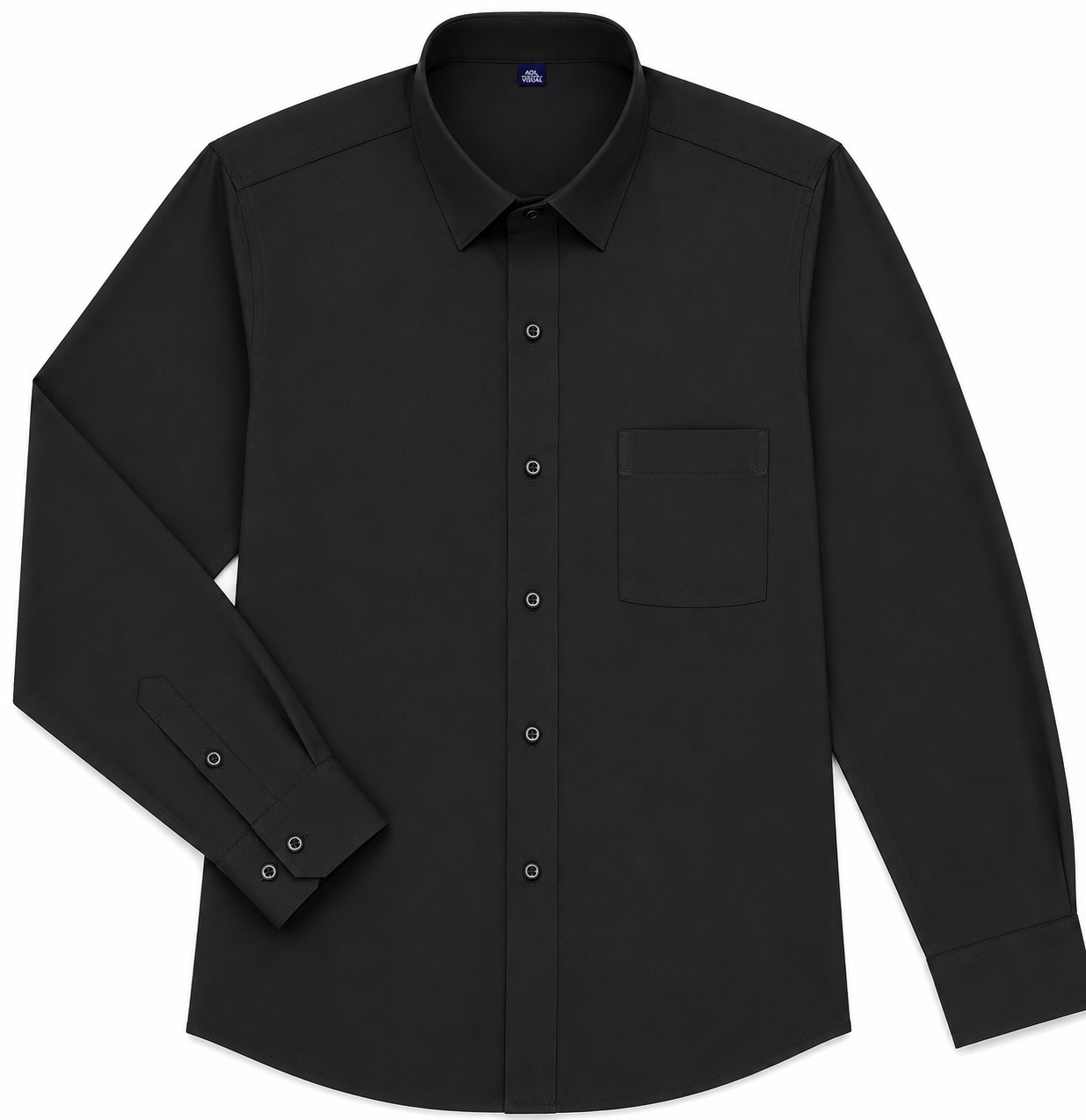 BHS – Neues Mode-Bügelfrei-Hemd, knitterfrei, klassisch, einfarbig, Business Casual, weich, Langarm-Hemden.