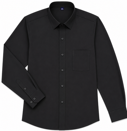 BHS – Neues Mode-Bügelfrei-Hemd, knitterfrei, klassisch, einfarbig, Business Casual, weich, Langarm-Hemden.