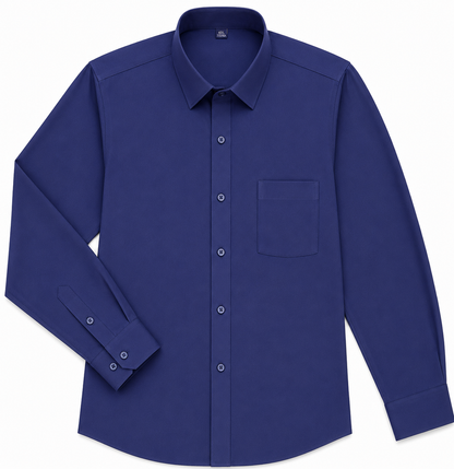 BHS – Neues Mode-Bügelfrei-Hemd, knitterfrei, klassisch, einfarbig, Business Casual, weich, Langarm-Hemden.
