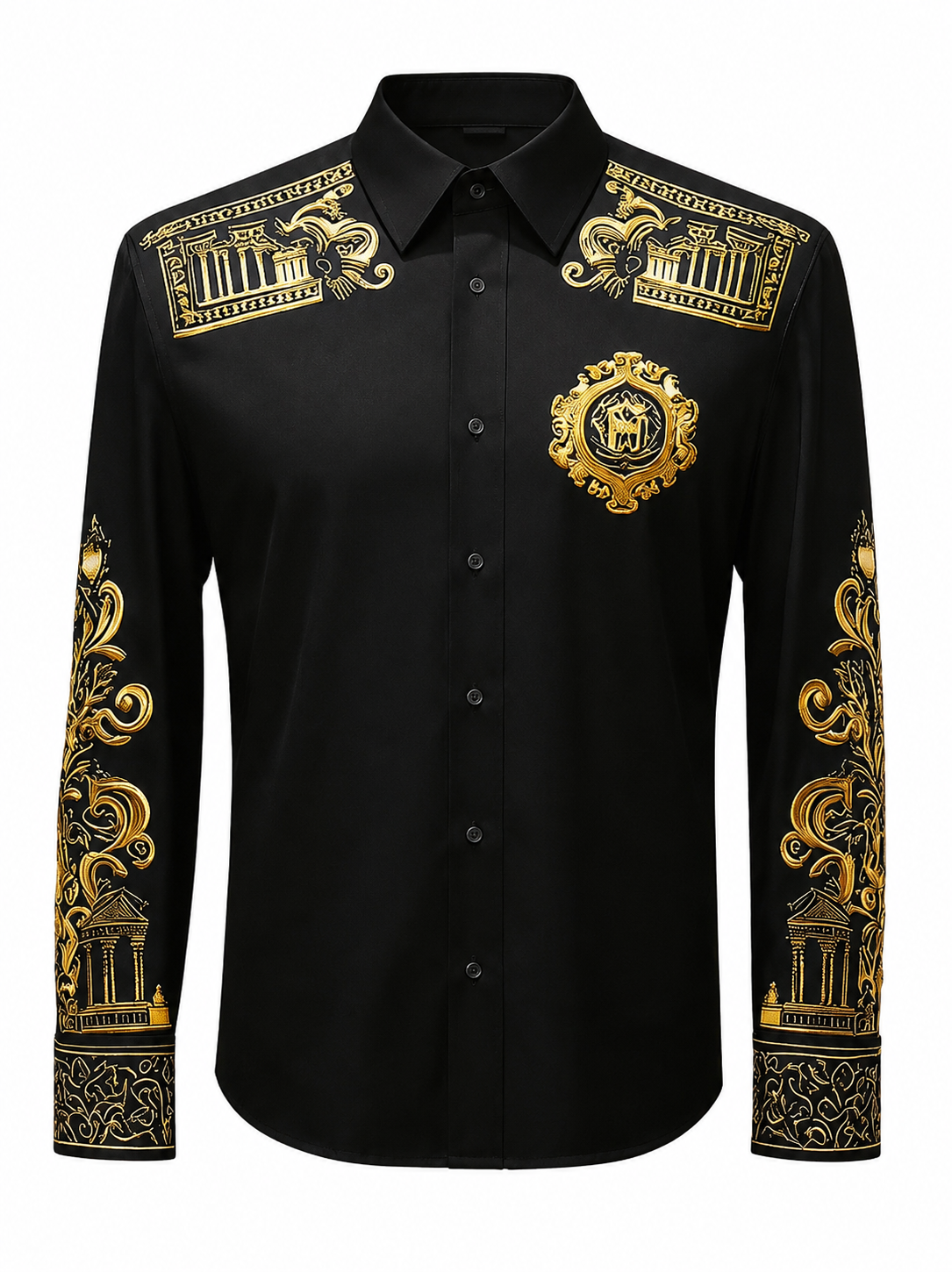 BHS - Luxury Dress shirt Gold Embroidery