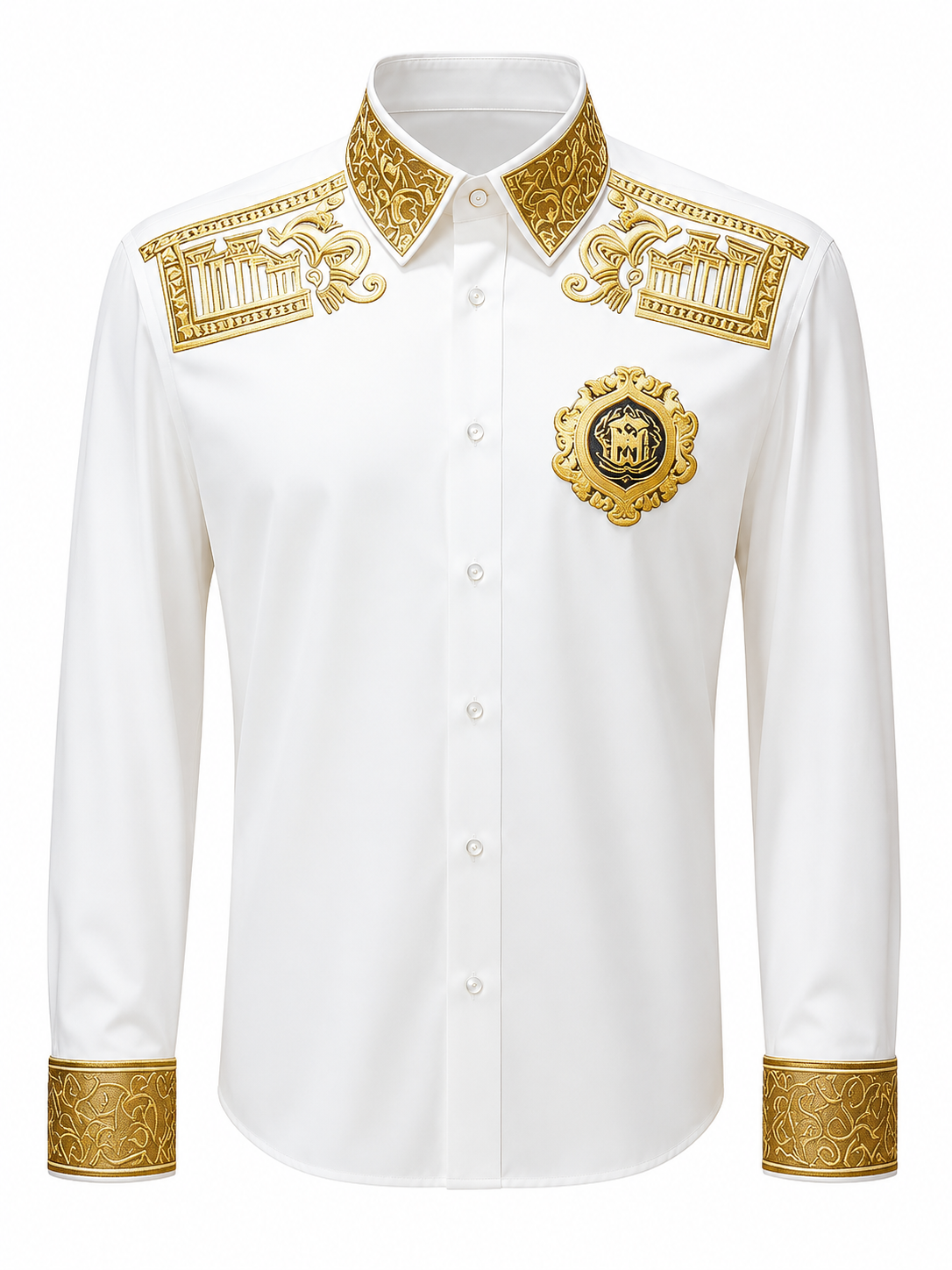 BHS - Luxury Dress shirt Gold Embroidery