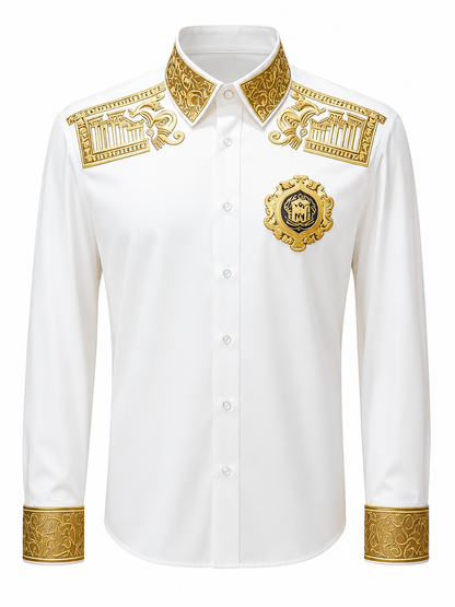 BHS - Luxury Dress shirt Gold Embroidery