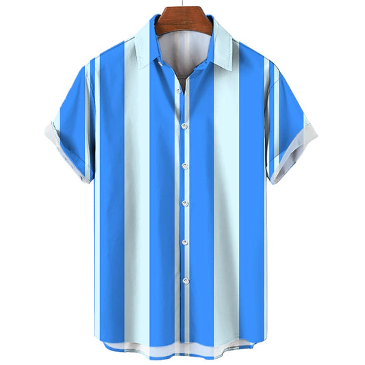 BHS - Premium Summer Striped Hawaiian Shirt – European Summer Style, Malty Color Premium Summer 2026 - Limited Edition