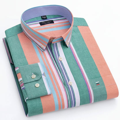 BHS - Premium Cotton Oxford Striped Shirt – Elegant Business Style