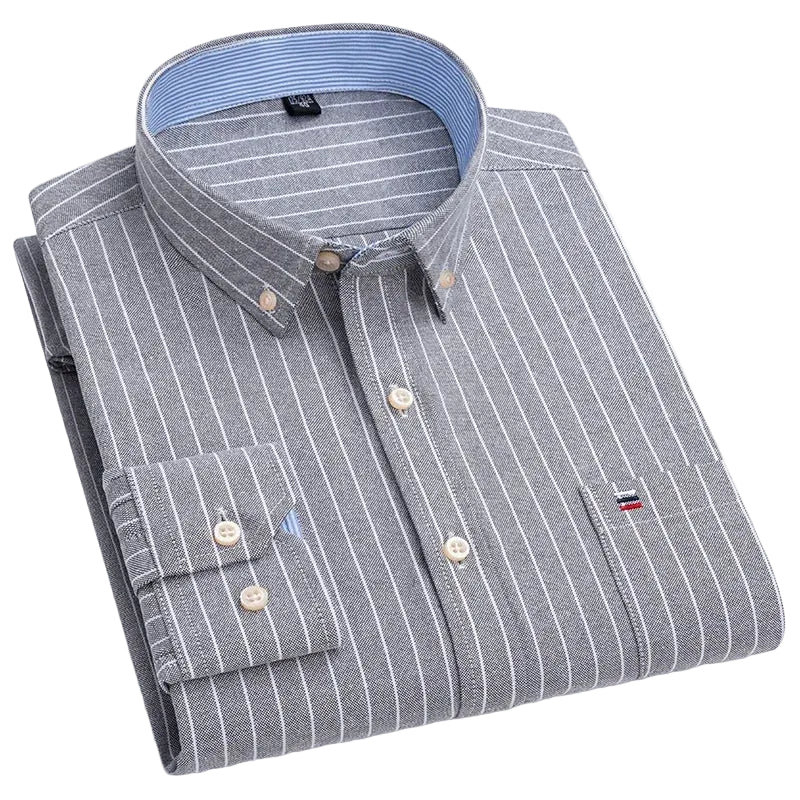 BHS - Premium Cotton Oxford Striped Shirt – Elegant Business Style