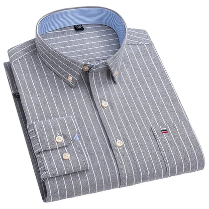 BHS - Premium Cotton Oxford Striped Shirt – Elegant Business Style