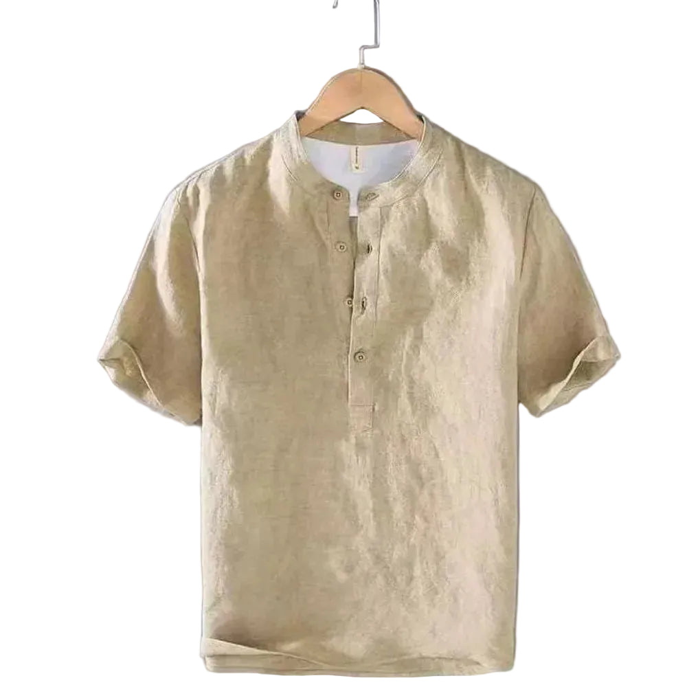 BHS - Luxury Cotton Henley Beach Shirt – Lightweight Summer Style