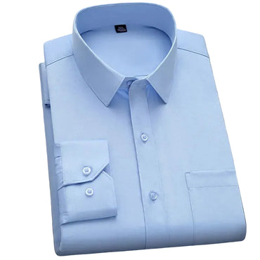 BHS - New Fashion Non-iron Shirt Anti-wrinkle Classic Solid  Business Casual Soft Wear Long Sleeve Shirts .