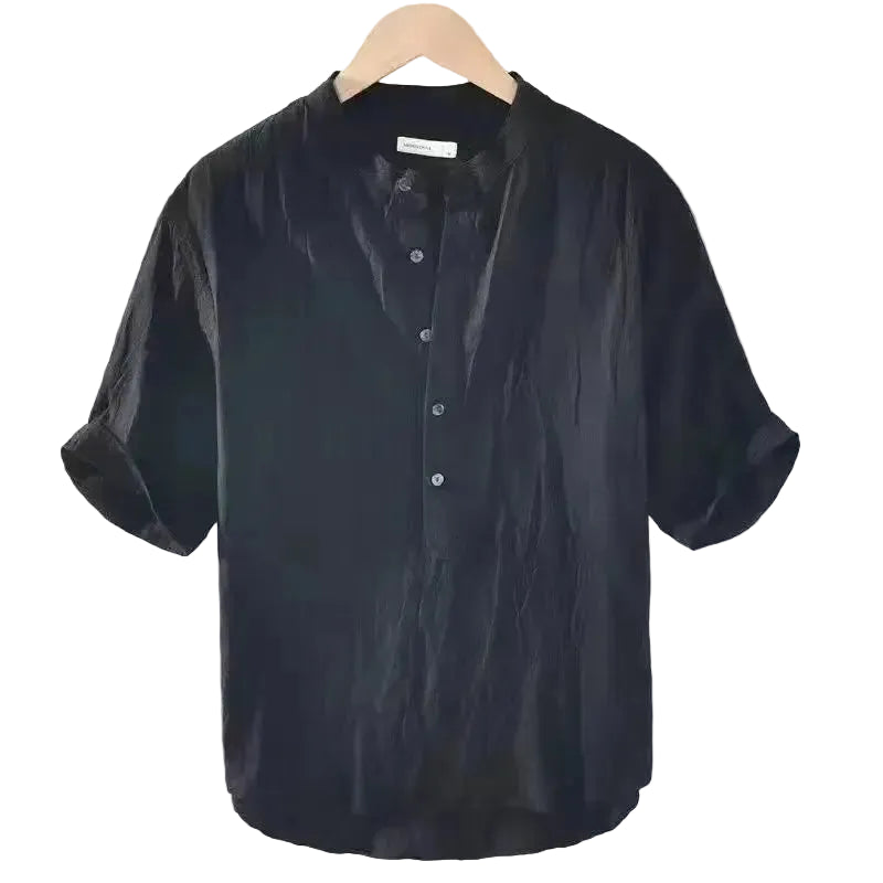 BHS - Luxury Cotton Henley Beach Shirt – Lightweight Summer Style