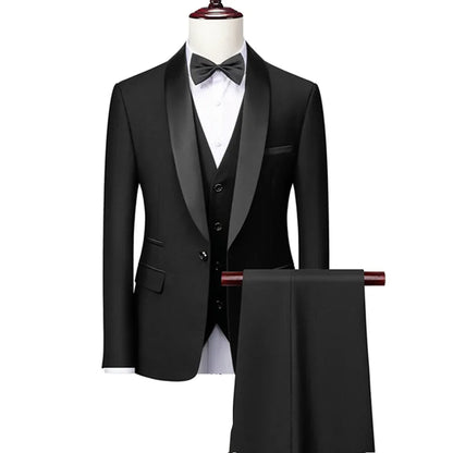 BHS -  Business Groom Wedding Dress Formal Blazer Pants Waistcoat