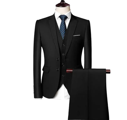 BHS - Luxury Italian Slim Fit Suit – 3 Pcs Premium Wedding Elegance