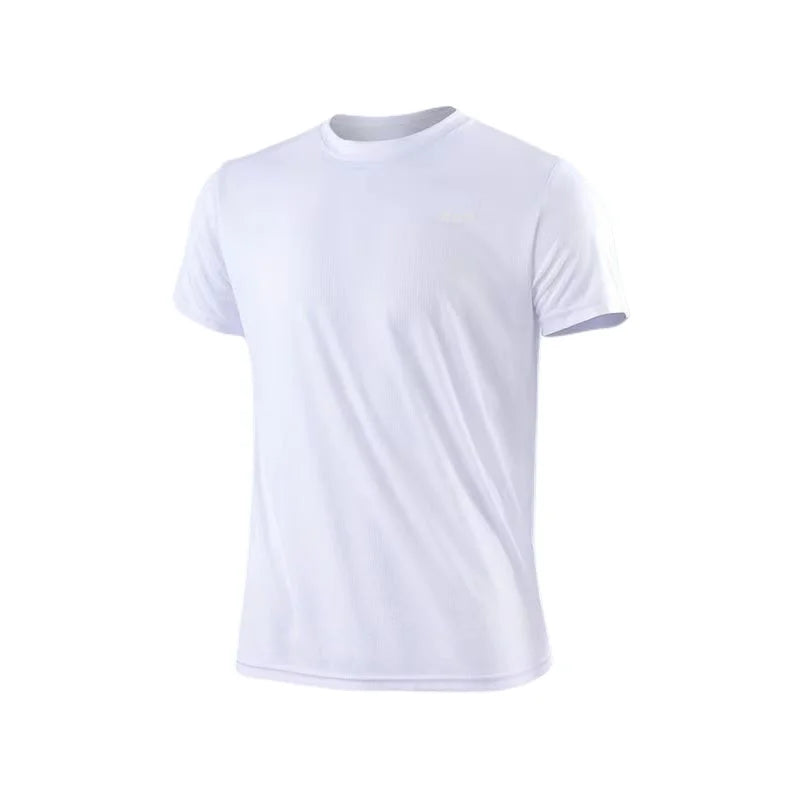 BHS - Men's Quick Dry Short Sleeve Gym Running Moisture Wicking Round Neck T-Shirt Training Exercise Gym Sport Shirt Tops