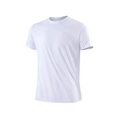 BHS - Men's Quick Dry Short Sleeve Gym Running Moisture Wicking Round Neck T-Shirt Training Exercise Gym Sport Shirt Tops