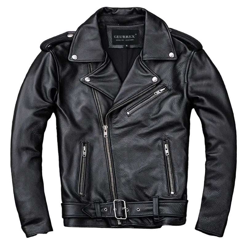 BHS - Men’s Elegant and Luxury Calfskin Leather Rider Jacket