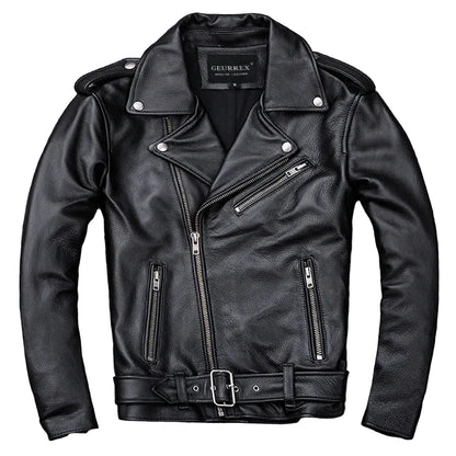 BHS - Men’s Elegant and Luxury Calfskin Leather Rider Jacket