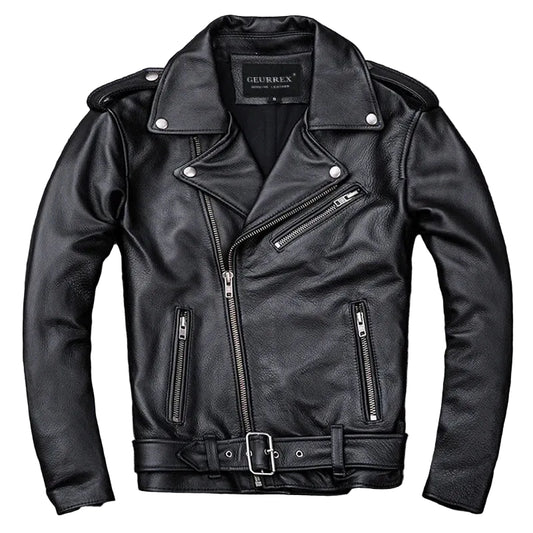 BHS - Men’s Elegant and Luxury Calfskin Leather Rider Jacket