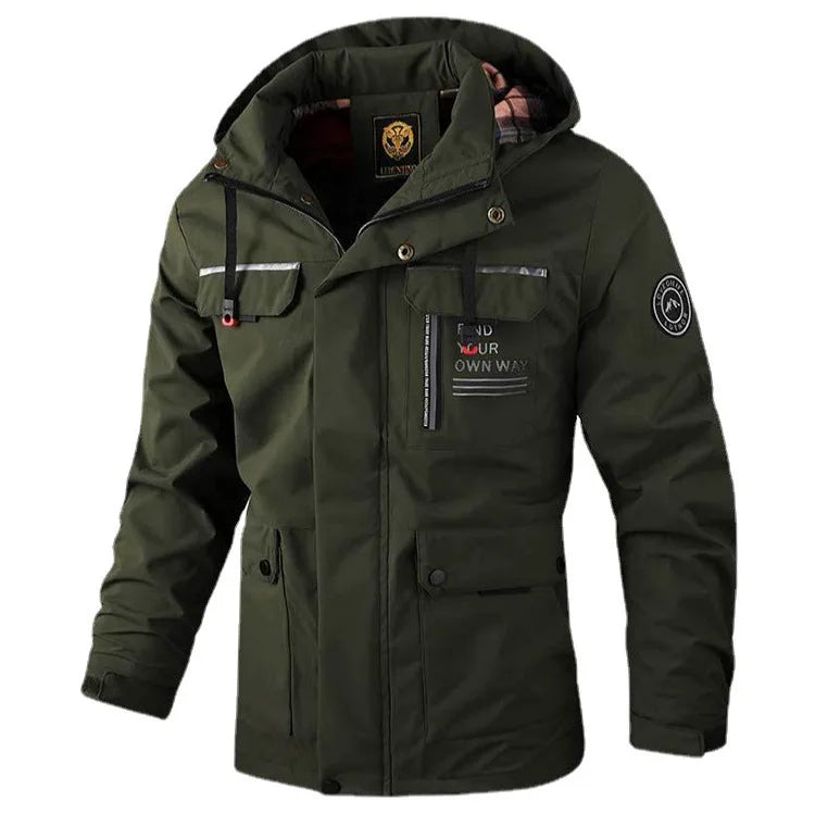 BHS - Fashion Men's Casual Windbreaker Jackets Hooded Jacket Man Waterproof .