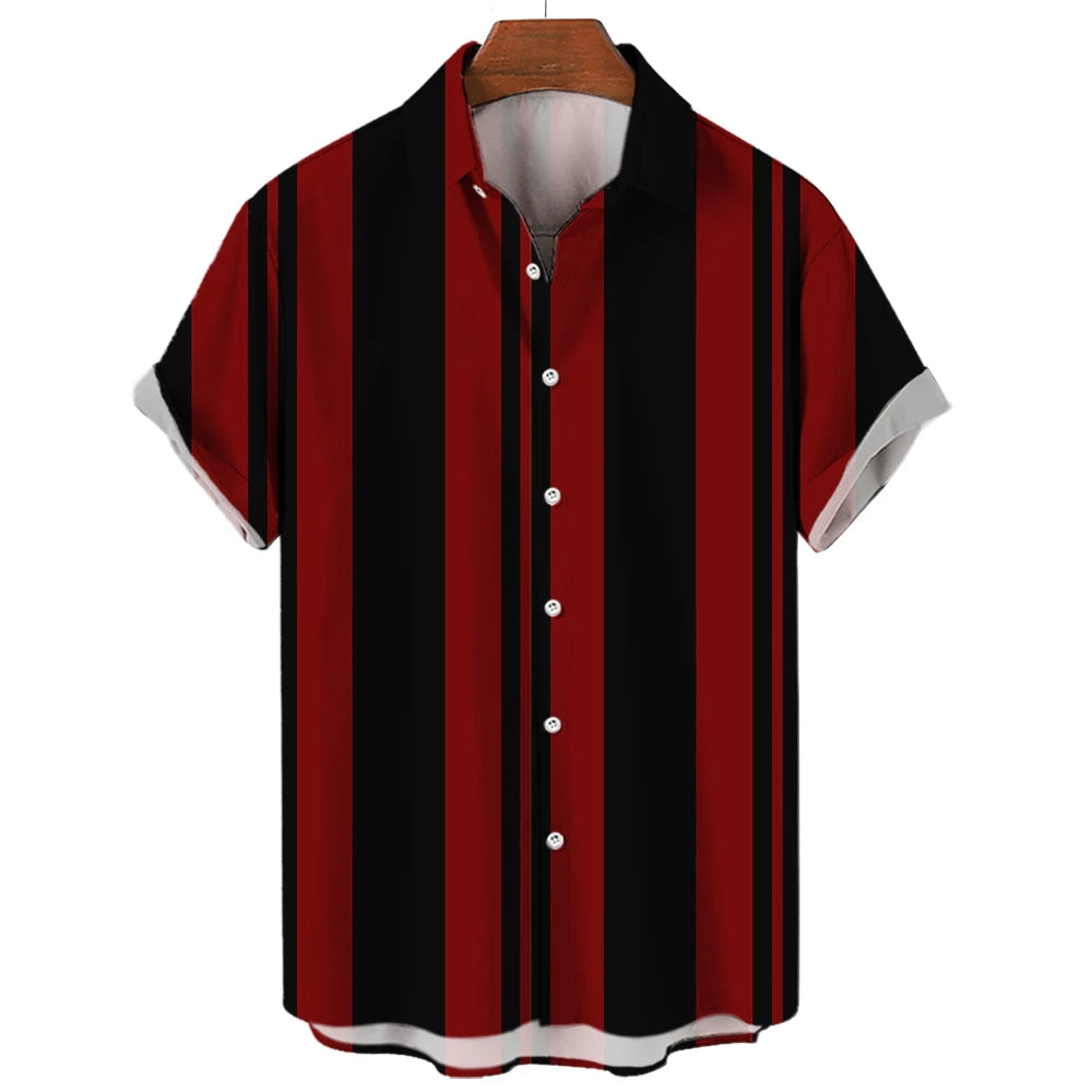 BHS - Premium Summer Striped Hawaiian Shirt – European Summer Style, Malty Color Premium Summer 2026 - Limited Edition